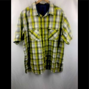 Columbia yellow plard casual shirt xxL